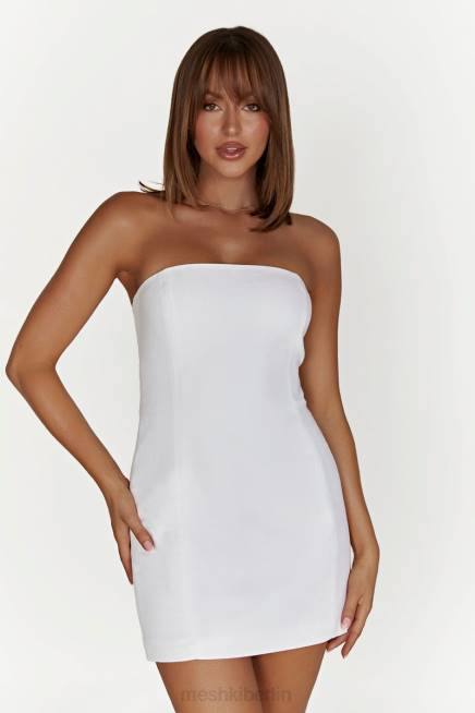 Kleidung Meshki Maci-Leinen-Minikleid Weiß 2F8B619