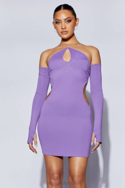 Kleidung Meshki Maddy Minikleid mit Dreiecksausschnitt lila 2F8B716