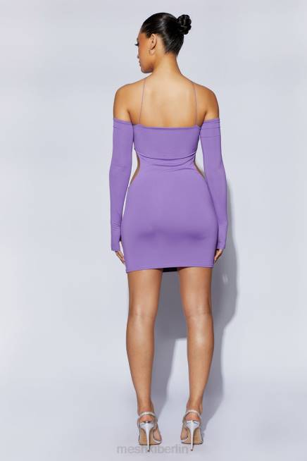 Kleidung Meshki Maddy Minikleid mit Dreiecksausschnitt lila 2F8B716