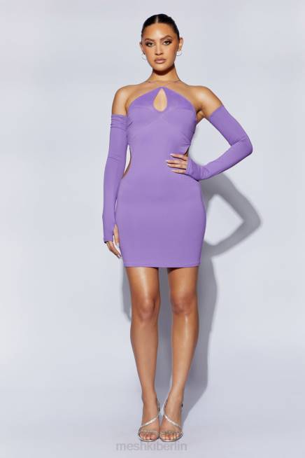 Kleidung Meshki Maddy Minikleid mit Dreiecksausschnitt lila 2F8B716