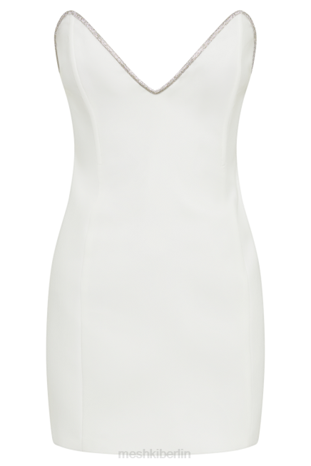 Kleidung Meshki Madi-Anzug-Minikleid mit strassbesetztem Seil Weiß 2F8B41