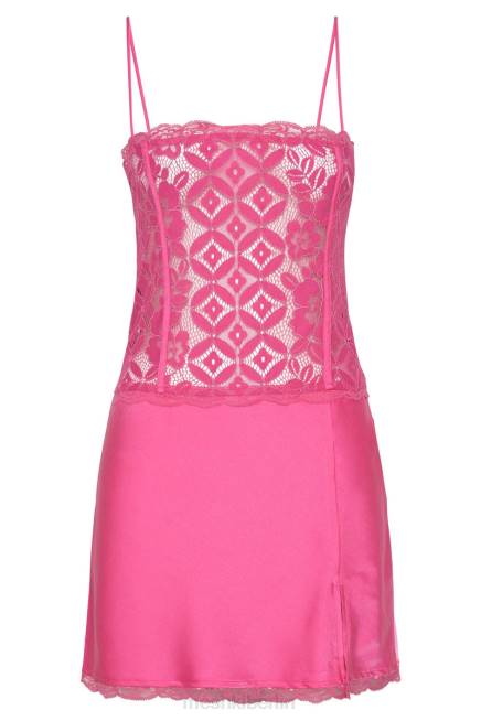 Kleidung Meshki Minikleid aus Quincy-Spitze Kaugummirosa 2F8B654