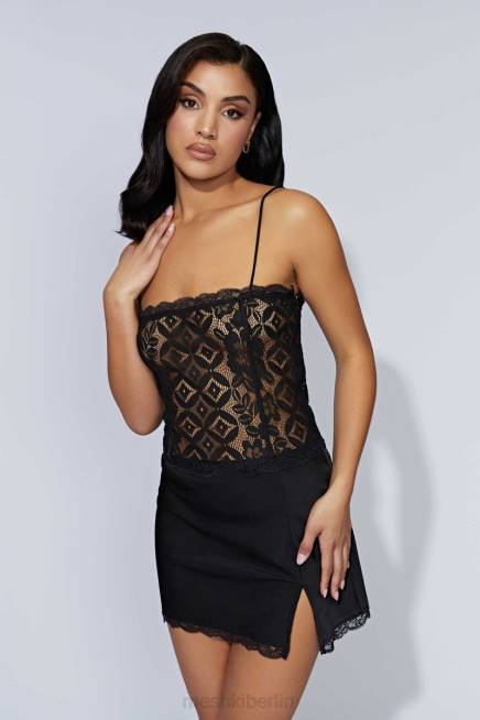 Kleidung Meshki Minikleid aus Quincy-Spitze Schwarz 2F8B643