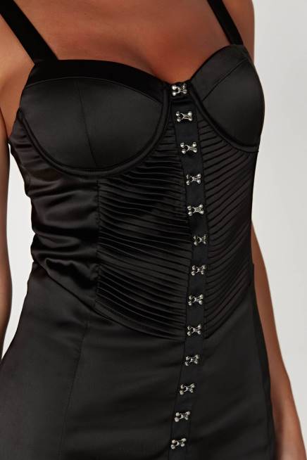 Kleidung Meshki Minikleid mit Haken und Ösen von Azaria Schwarz 2F8B595