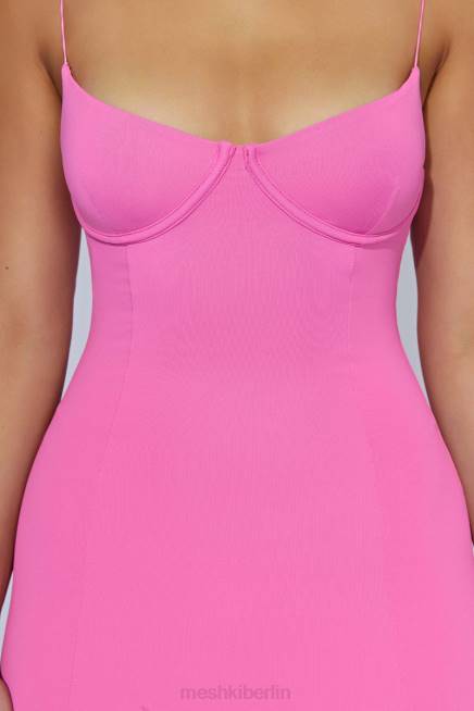 Kleidung Meshki Minikleid mit nebliger Kontur Kaugummirosa 2F8B281
