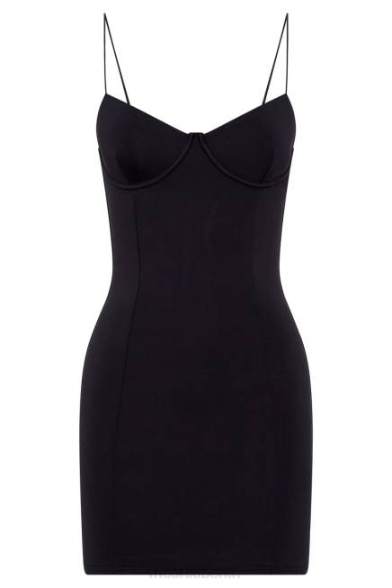 Kleidung Meshki Minikleid mit nebliger Kontur Schwarz 2F8B470