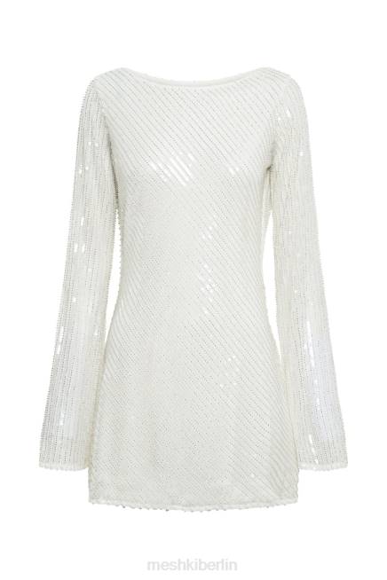 Kleidung Meshki Nala-Pailletten-Minikleid Weiß 2F8B123