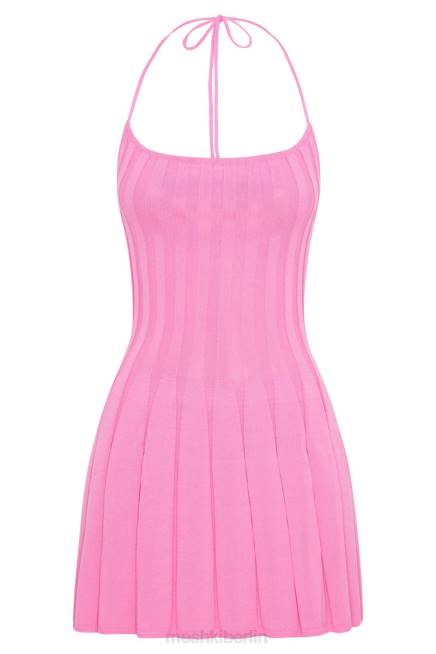 Kleidung Meshki Neckholder-Strick-Minikleid aus Koa Kaugummirosa 2F8B519