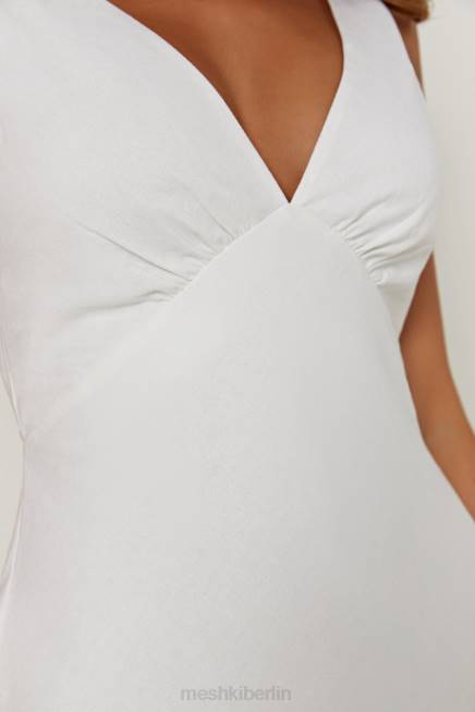 Kleidung Meshki Nessa-Leinen-Minikleid Weiß 2F8B339