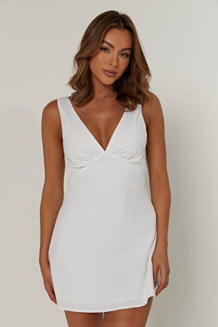 Kleidung Meshki Nessa-Leinen-Minikleid Weiß 2F8B339