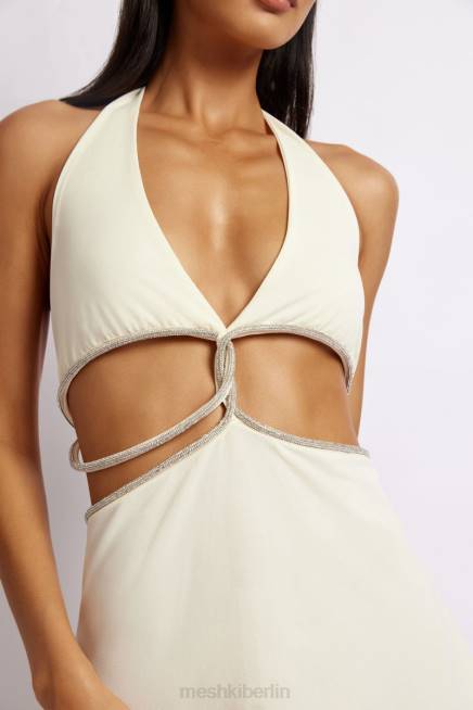 Kleidung Meshki Nicha Neckholder-Minikleid mit Ausschnitten Knochen 2F8B605