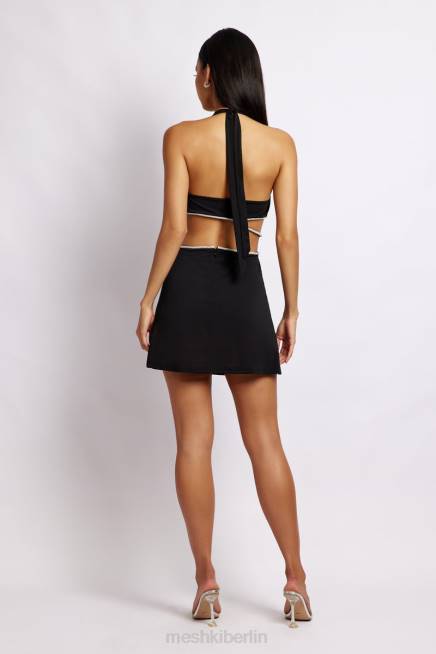 Kleidung Meshki Nicha Neckholder-Minikleid mit Ausschnitten Schwarz 2F8B302