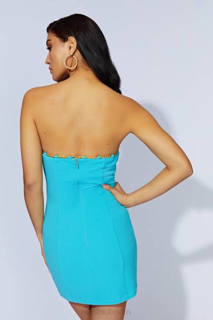 Kleidung Meshki Noelle Chain Minikleid Aquamarin 2F8B590