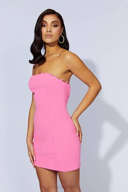 Kleidung Meshki Noelle Chain Minikleid Kaugummirosa 2F8B607