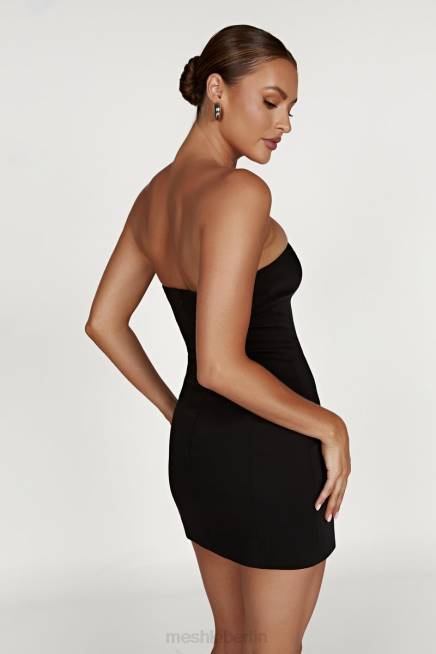 Kleidung Meshki Ornella Minikleid mit Haken und Ösen Schwarz 2F8B742