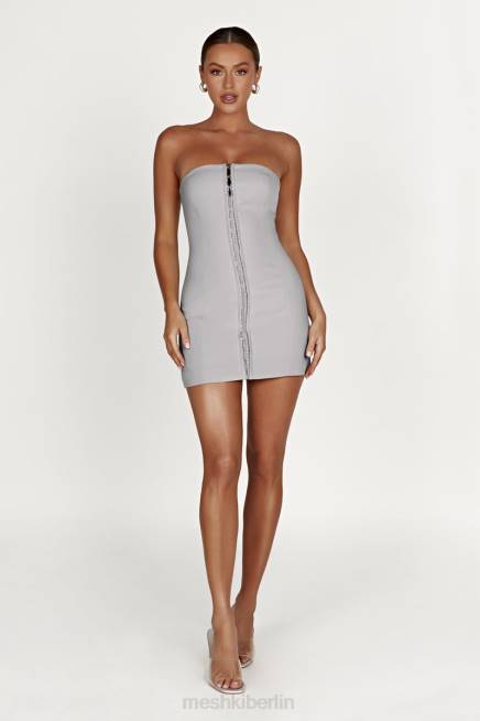 Kleidung Meshki Ornella Minikleid mit Haken und Ösen grau 2F8B746