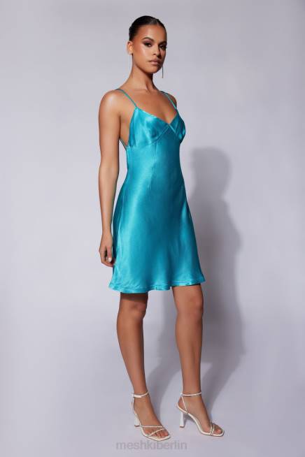 Kleidung Meshki Porter Mini-Slipkleid Cyan-Blau 2F8B680