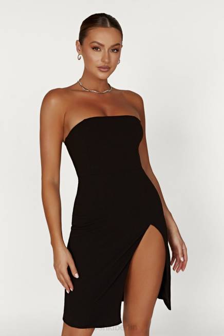 Kleidung Meshki Rachel Crêpe Bandeau-Minikleid mit Schlitz am Oberschenkel Schwarz 2F8B613