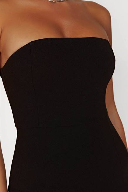 Kleidung Meshki Rachel Crêpe Bandeau-Minikleid mit Schlitz am Oberschenkel Schwarz 2F8B613