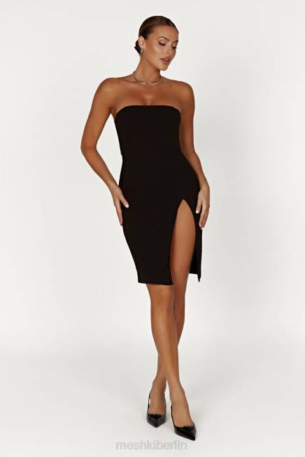 Kleidung Meshki Rachel Crêpe Bandeau-Minikleid mit Schlitz am Oberschenkel Schwarz 2F8B613