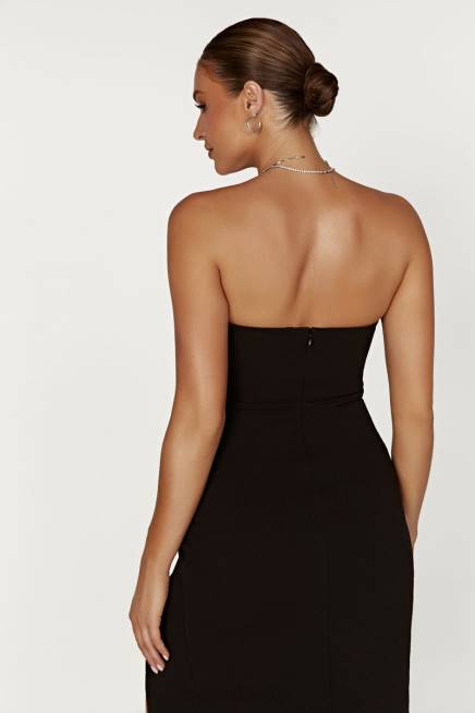 Kleidung Meshki Rachel Crêpe Bandeau-Minikleid mit Schlitz am Oberschenkel Schwarz 2F8B613