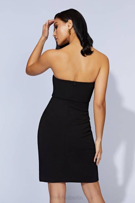 Kleidung Meshki Rachel Crêpe Bandeau-Minikleid mit Schlitz am Oberschenkel Schwarz 2F8B613