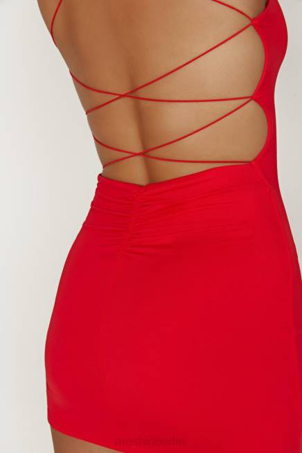 Kleidung Meshki Sabine rückenfreies Minikleid aus recyceltem Nylon Rot 2F8B148