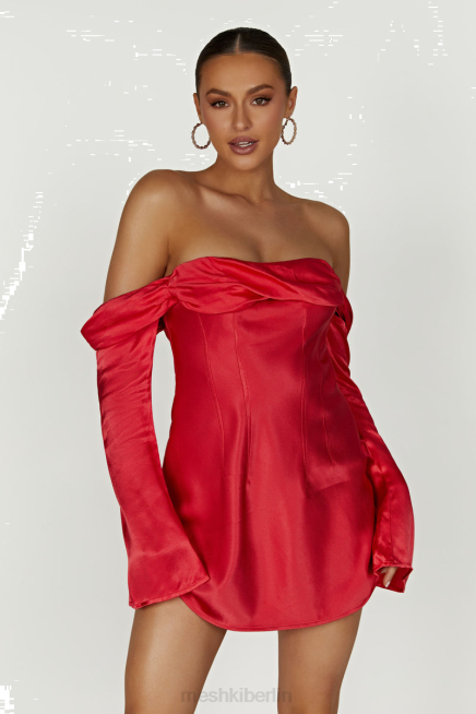 Kleidung Meshki Schulterfreies Minikleid aus Satin von Giselle Rot 2F8B238
