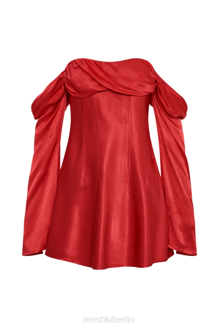 Kleidung Meshki Schulterfreies Minikleid aus Satin von Giselle Rot 2F8B238