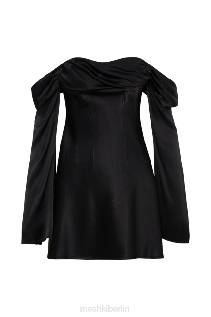 Kleidung Meshki Schulterfreies Minikleid aus Satin von Giselle Schwarz 2F8B202