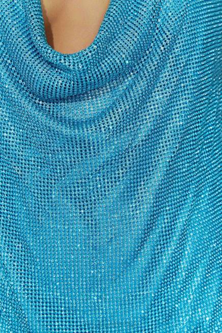 Kleidung Meshki Siya Neckholder-Minikleid aus Glomesh Aquamarin 2F8B666