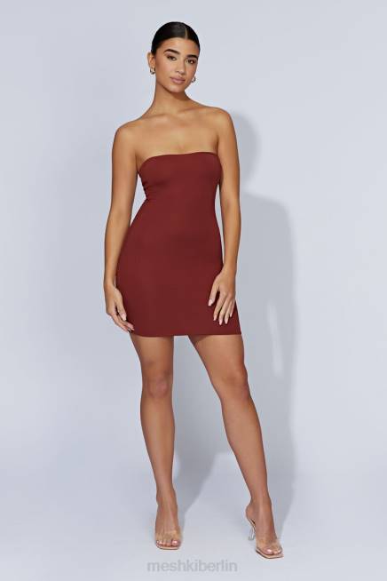 Kleidung Meshki Stella trägerloses Minikleid Kirschschokolade 2F8B685