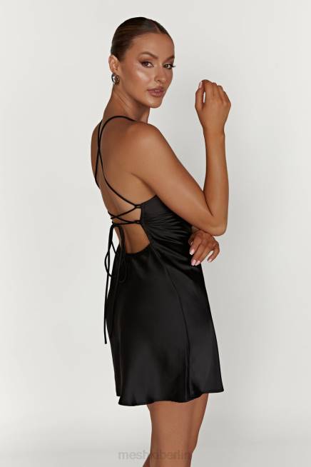 Kleidung Meshki Sydney Mini-Satinkleid Schwarz 2F8B378