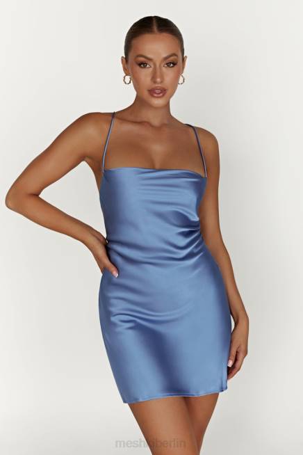 Kleidung Meshki Sydney Mini-Satinkleid puderblau 2F8B352