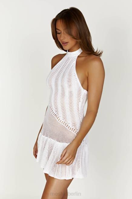Kleidung Meshki Tash-Neckholder-Minikleid aus Mischgarn Weiß 2F8B483