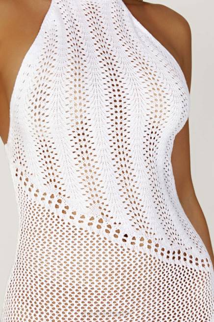 Kleidung Meshki Tash-Neckholder-Minikleid aus Mischgarn Weiß 2F8B483