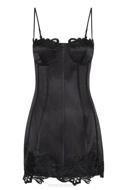 Kleidung Meshki Tatiana Korsett-Minikleid mit Spitze Schwarz 2F8B574