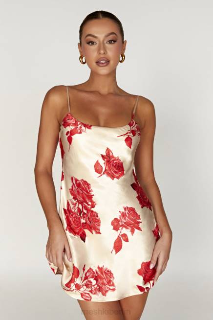 Kleidung Meshki Valentina Minikleid aus Satin Rosendruck 2F8B316