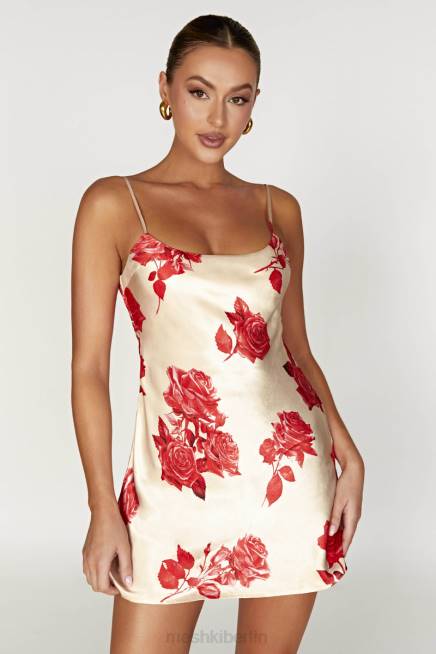 Kleidung Meshki Valentina Minikleid aus Satin Rosendruck 2F8B316