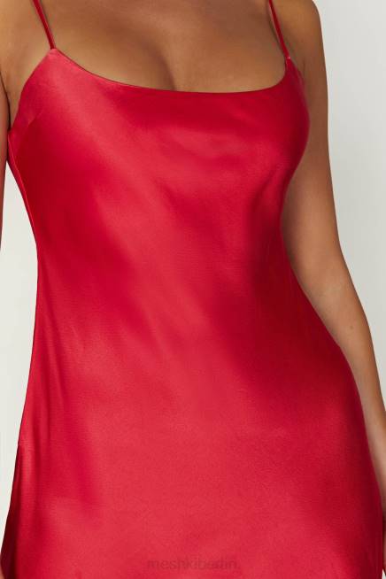 Kleidung Meshki Valentina Minikleid aus Satin Rot 2F8B348