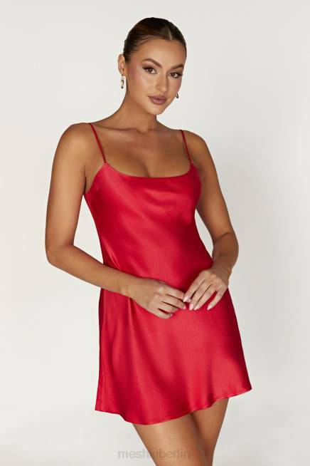 Kleidung Meshki Valentina Minikleid aus Satin Rot 2F8B348