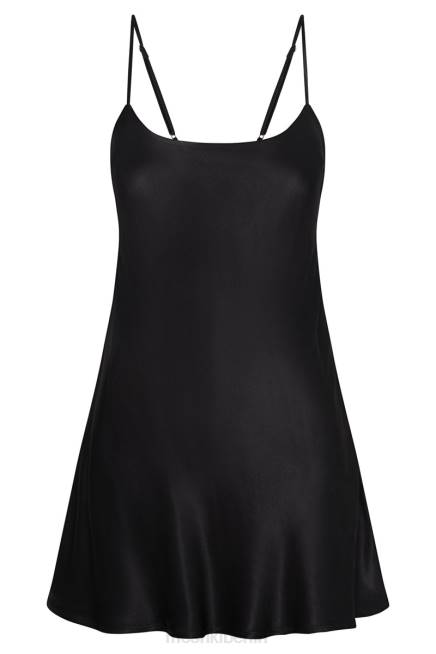 Kleidung Meshki Valentina Minikleid aus Satin Schwarz 2F8B423