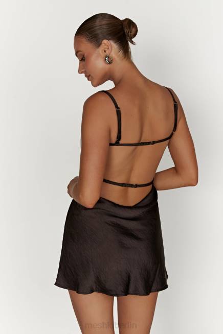 Kleidung Meshki Veda zweifarbiges Minikleid Schwarz 2F8B263