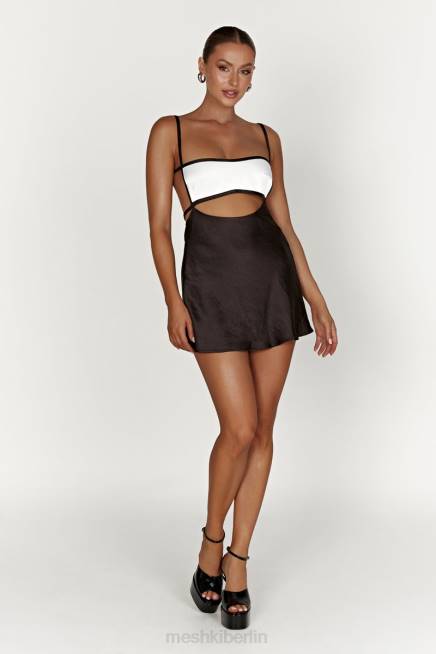 Kleidung Meshki Veda zweifarbiges Minikleid Schwarz 2F8B263