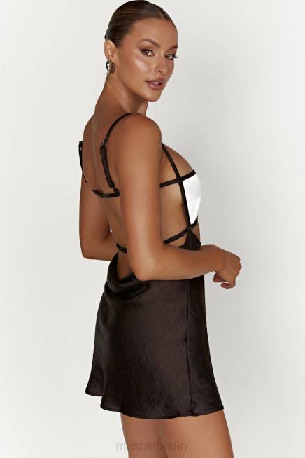 Kleidung Meshki Veda zweifarbiges Minikleid Schwarz 2F8B263