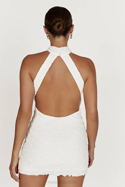 Kleidung Meshki Yuki strukturiertes Neckholder-Minikleid Weiß 2F8B497
