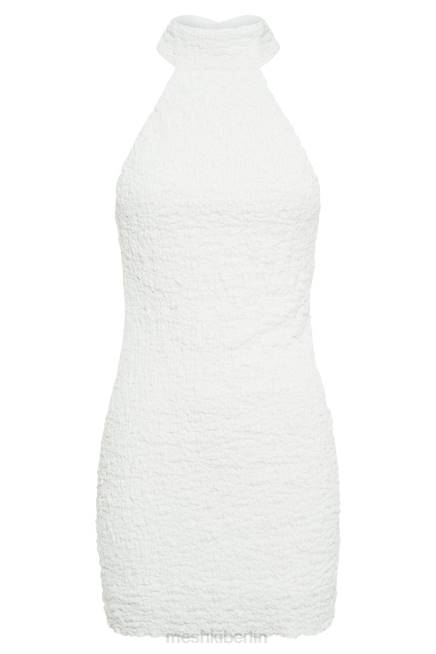 Kleidung Meshki Yuki strukturiertes Neckholder-Minikleid Weiß 2F8B497