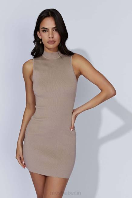 Kleidung Meshki Ärmelloses Strick-Minikleid von Delia Taupe 2F8B633