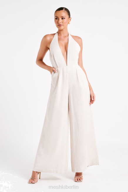 Kleidung Meshki Blanca Neckholder-Jumpsuit aus Leinen natürlich 2F8B1228