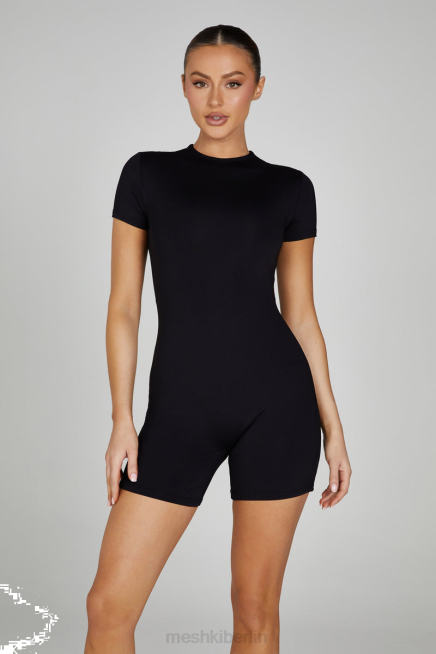 Kleidung Meshki Francesca Playsuit aus recyceltem Nylon Schwarz 2F8B1254